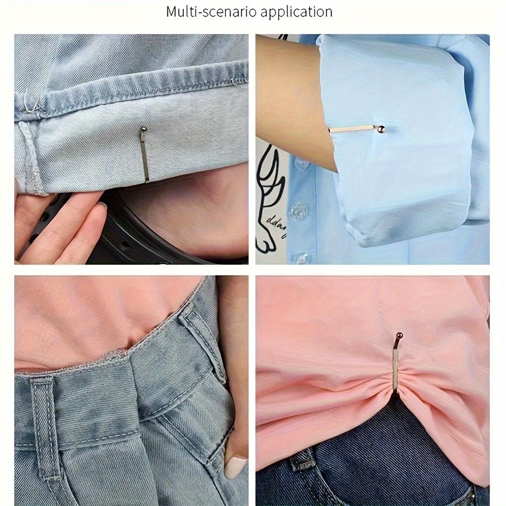 8 Stück Nahtlose Hemdärmel-Clips - Verstellbare Rutschfeste Manschettenclips zur Taillenverengung & Schalbefestigung - Roségoldenes, Goldenes, Silbernes, Schwarzes Metall-Set