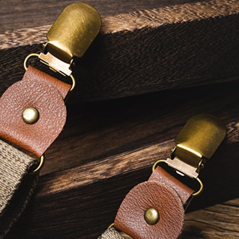 Bretelle Regolabili per Bambini Cinghia Per Pantaloni Antiscivolo Sicure Con Design a 4 Clip Larghezza 2,5 cm per Evento Scolastico
