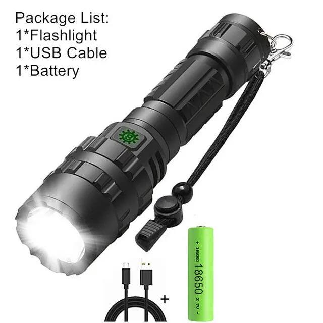 Professional Hunting Tactics Night Reconnaissance LED Flashlight L2 Lamp Beads Waterproof Rechargeable Outdoor Portable Torch