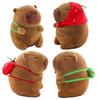 20cm Capybara Plush Toy Stuffed Animal Plushies Capibara with Strawberry Hat Turtle Backpack Kapibala Soft Doll Christmas Gift
