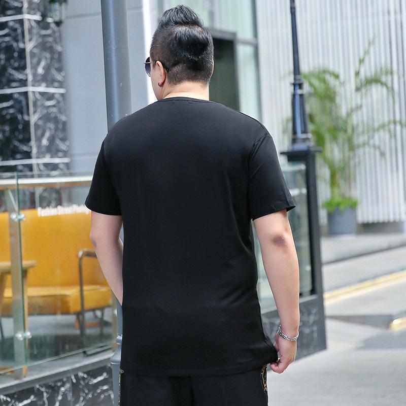 New Product Plus Fat and Enlarged Casual Short-sleeved T-shirt Fat Man Half-sleeved Simple and Considerate Summer Clothing for Fat People