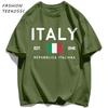 Italy Repubblica Italiana Printed Men T Shirts AllMatch Cotton TShirt Casual Crewneck Loose Streetwear Man Summer Basics Top