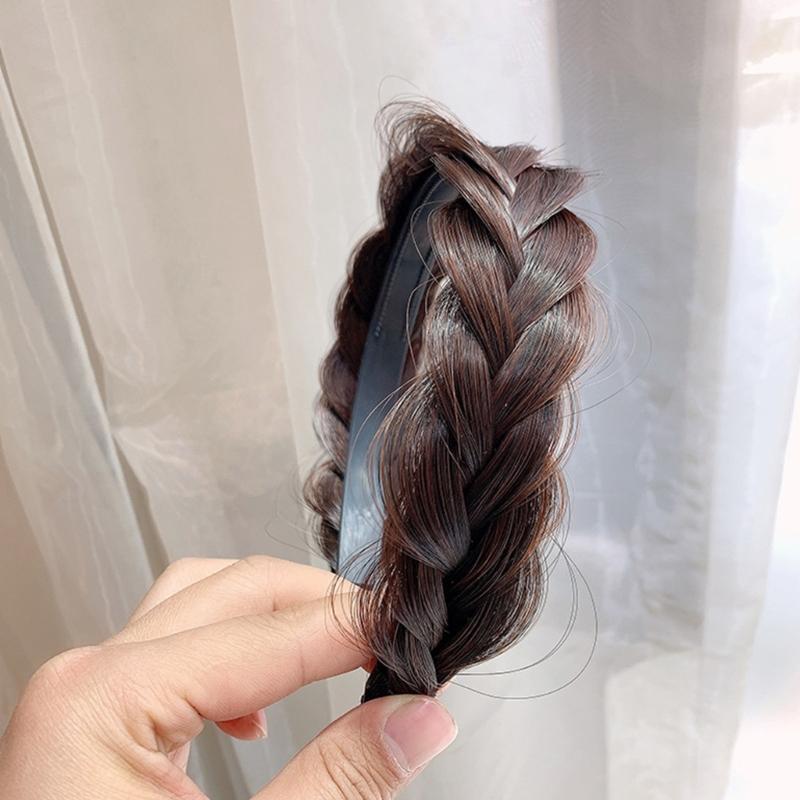 Women's Braided Hair Band High Elasticity Hairpiece Fashionable Hair Accesories Hairband for Girls Natural Look