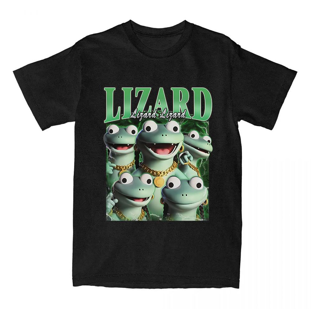 Lizard Meme T-shirt Short Sleeve Casual Female Tshirts Fashion Cotton Women Men Tee-shirt Funny Cartoon Printing Tees Female Top