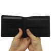 Inden Bifold Wallet with Bill Compartment and Coin Deerskin Leather 2006 Black with Gray Wakamatsu Diamond [Inden-ya] Purse, No. ([71-183] Lacquer,