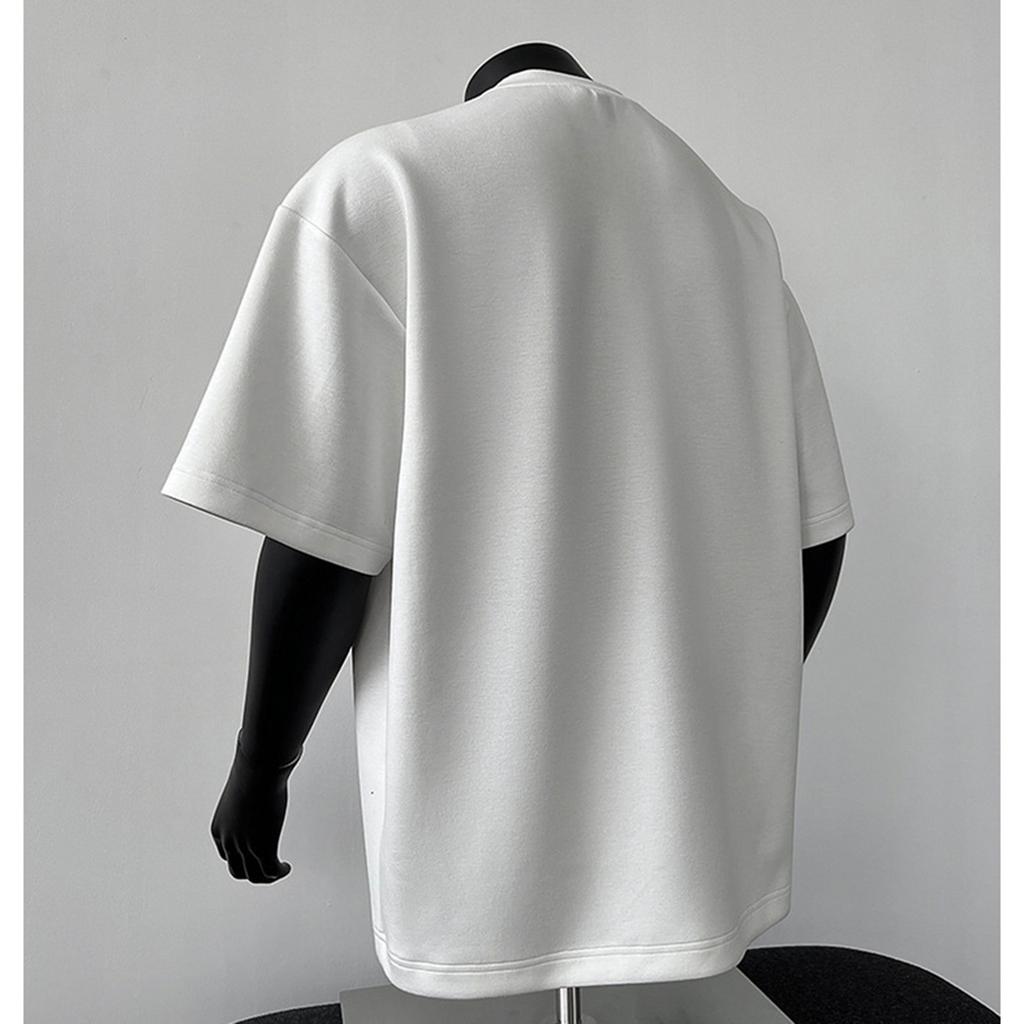 Men's Summer Loose American High Street Style Trendy Metal Decoration Short-sleeved T-shirt