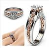 Wei Ya Fashion Floral Ring Two-Color Electroplated Flower Openwork Zircon Ring For Women