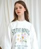 BONIEE [Fleece Lined] Daisy (Daisy For You) Graphic Oversized Sweatshirt White