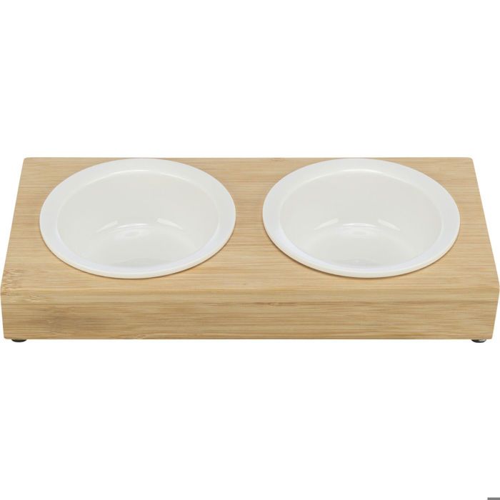 Hundenapf - Trixie - Keramik/Bambus - Beige/Weiß - Rund - Innenbereich