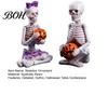 Unique Photography Props 2Pcs/Set Couple Skeleton Statues, with Pumpkin Figurines, Men Embracing Statue Women Ornaments for Halloween Table