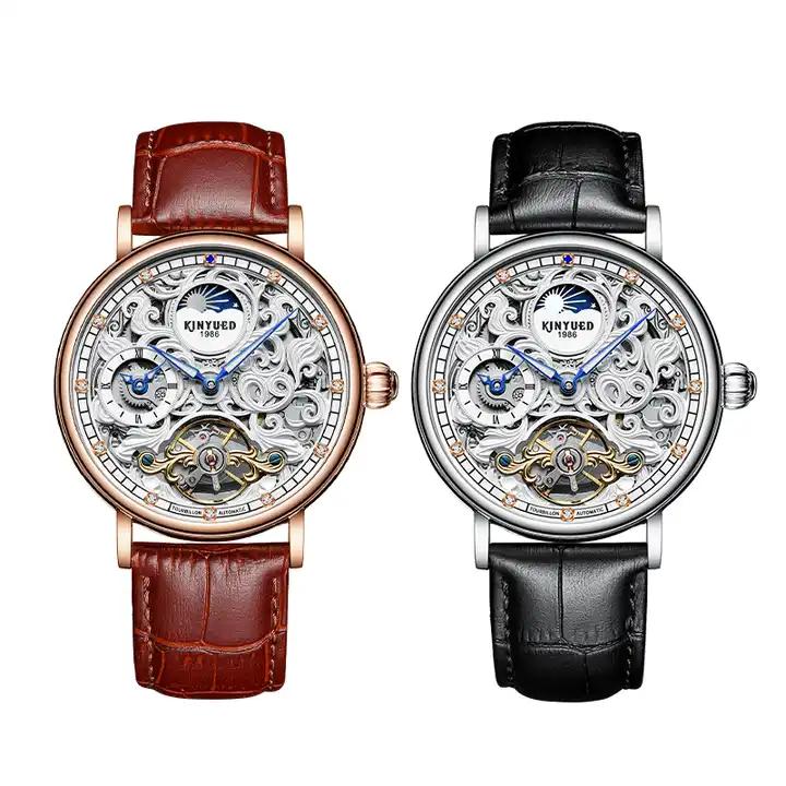 KINYUED J078 Popular Men's Mechanical Watches High Quality Leather Band Life Waterproof Automatic Men's Watch