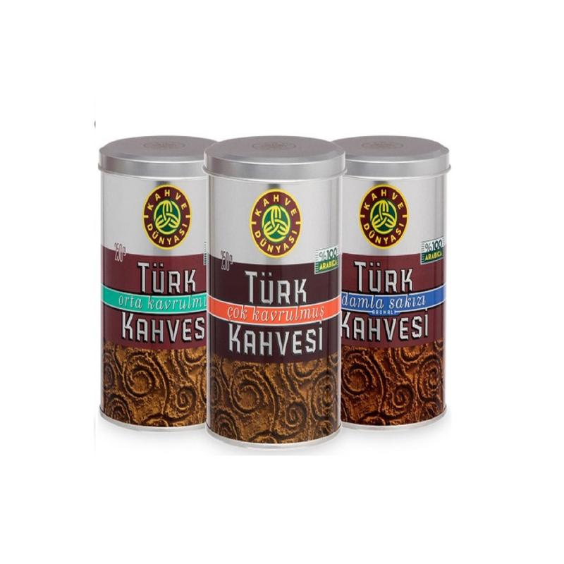 Turkish Coffee Medium and Very Roasted 250 Gr Tin Can Fresh Pleasure Coffee