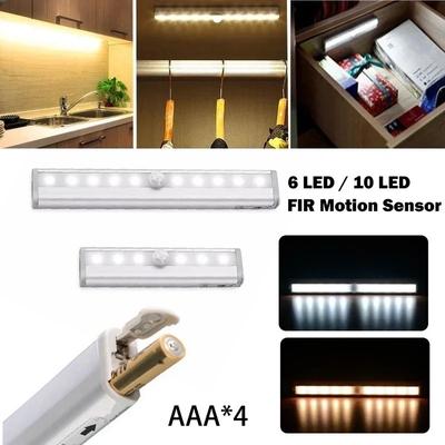 LED Motion Sensor Night Light for Closet Stairs Kitchen Cupboard Wardrobe Bed Under Cabinet Lighting 6/10 Pack