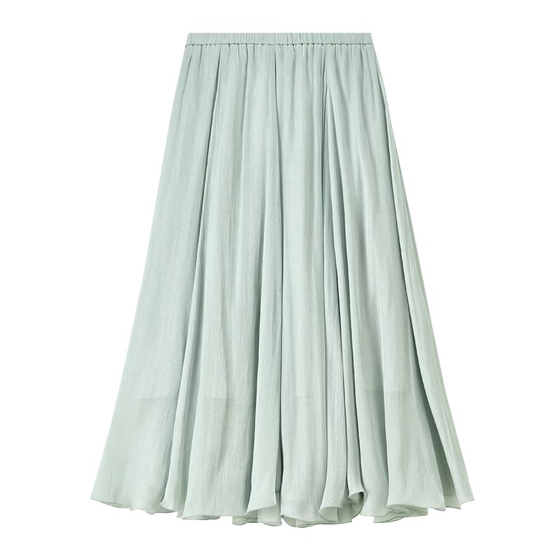 Elegant Flowy A-Line Midi Skirt