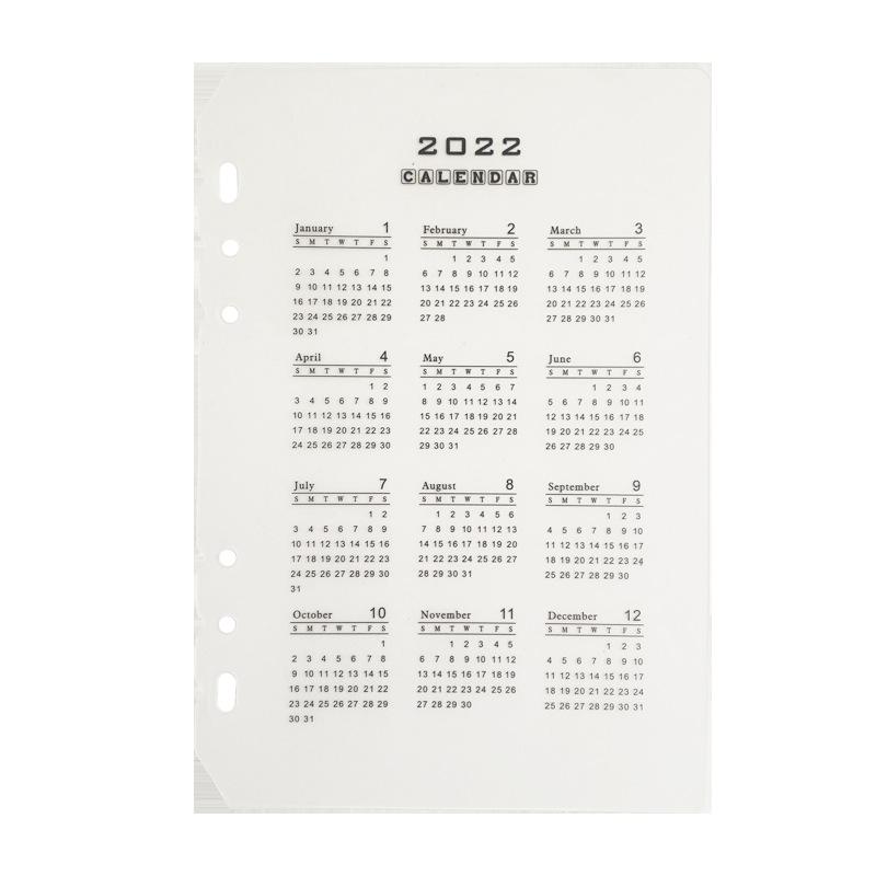 2026Neues A5 A6 Farbiges Rosa Lila Notizbuchpapier Nachfüllung Spiralbindung Index Innenseite Tages Monats Wochen Agenda