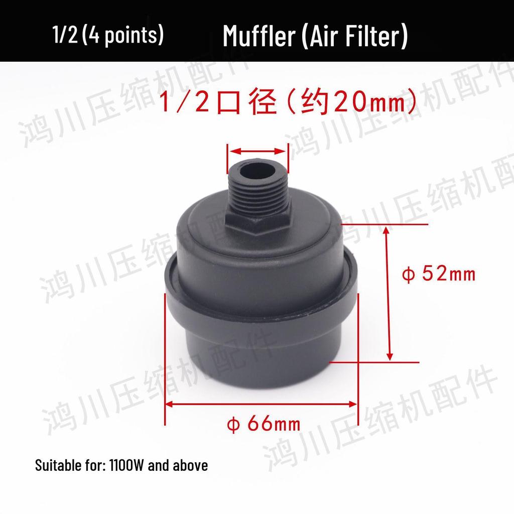 Oil-Free Air Compressor Kit: Direct-Coupled Pump, Silencer Muffler, Air Filter & Element.