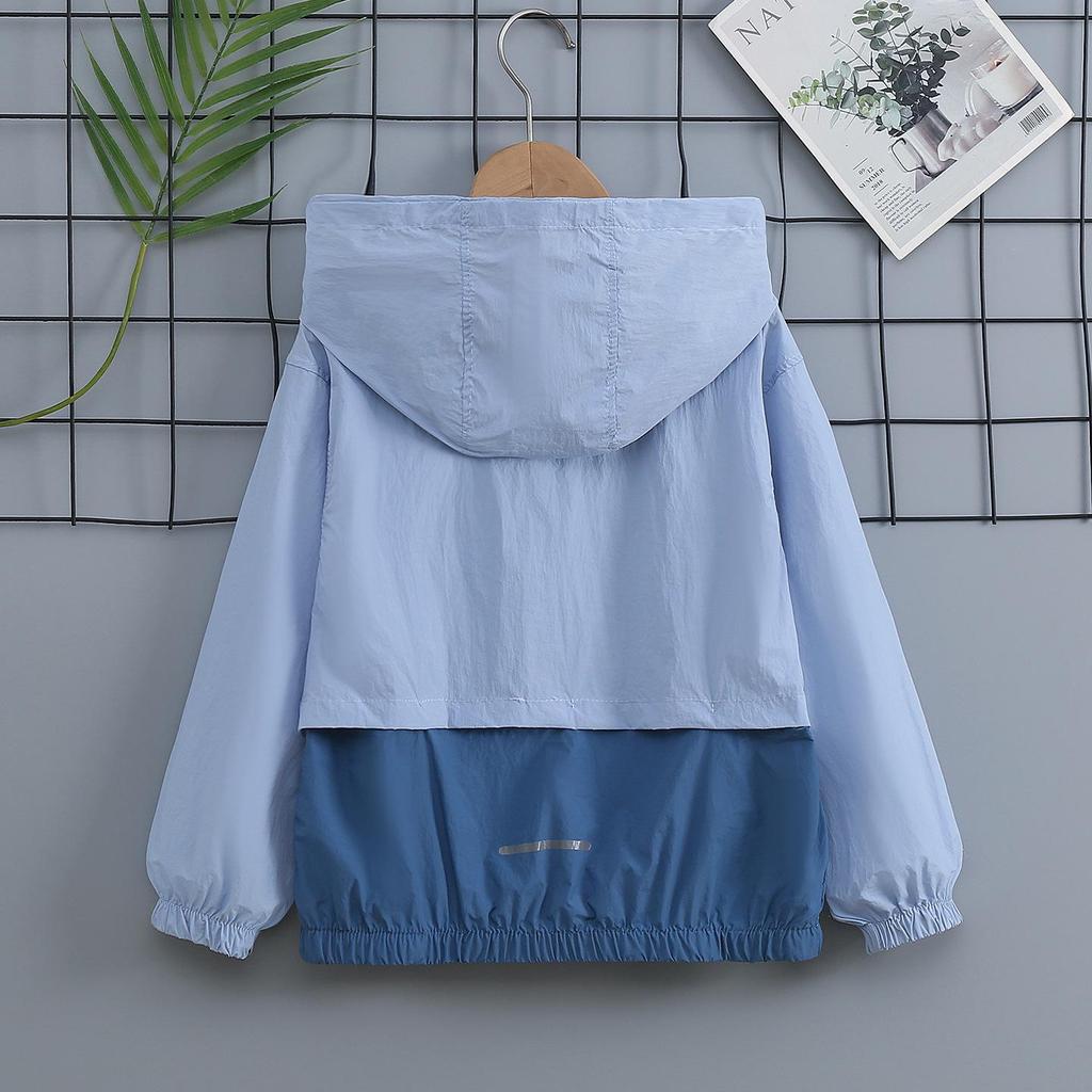 2026 Kids' UV Protection Lightweight Ice Silk Color Block Sunshade Jacket