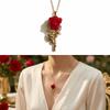 Exquisite Minimalist Red Rose Floral Pendant Rose Flower Pendant Rose Flower Floral Pendant Gift for Wife