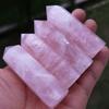 Elegant Pink Natural Rock Rose Quartz Crystal Point Healing Stone Obelisk Wand For Natural Health