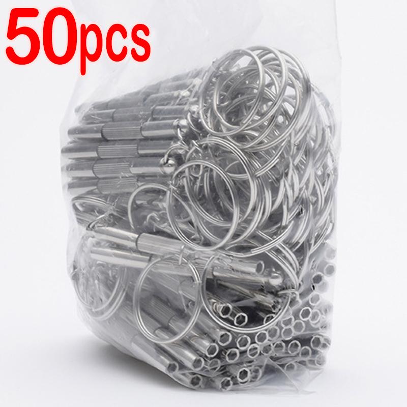 50PCS Steel Glasses Screwdriver Eyeglass Screwdriver Watch Repair Kit with Keychain Portable Hand Precision Screwdriver Tools