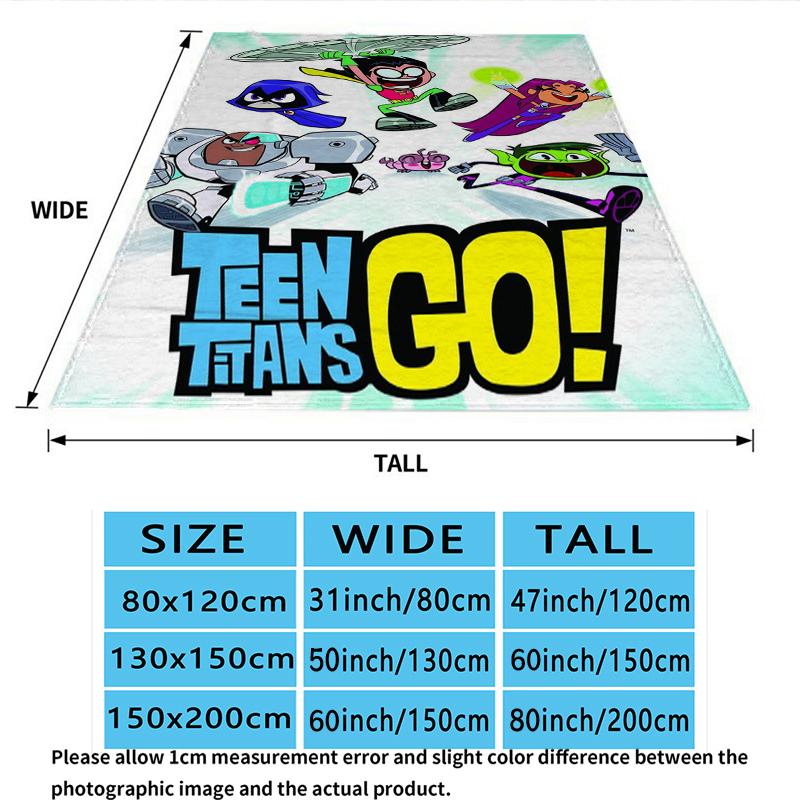 Teen Titans Print Flannel Blanket, High Quality Comfortable for All Seasons, Home Decor, Warmth and Comfort, Perfect for Christmas Gifts