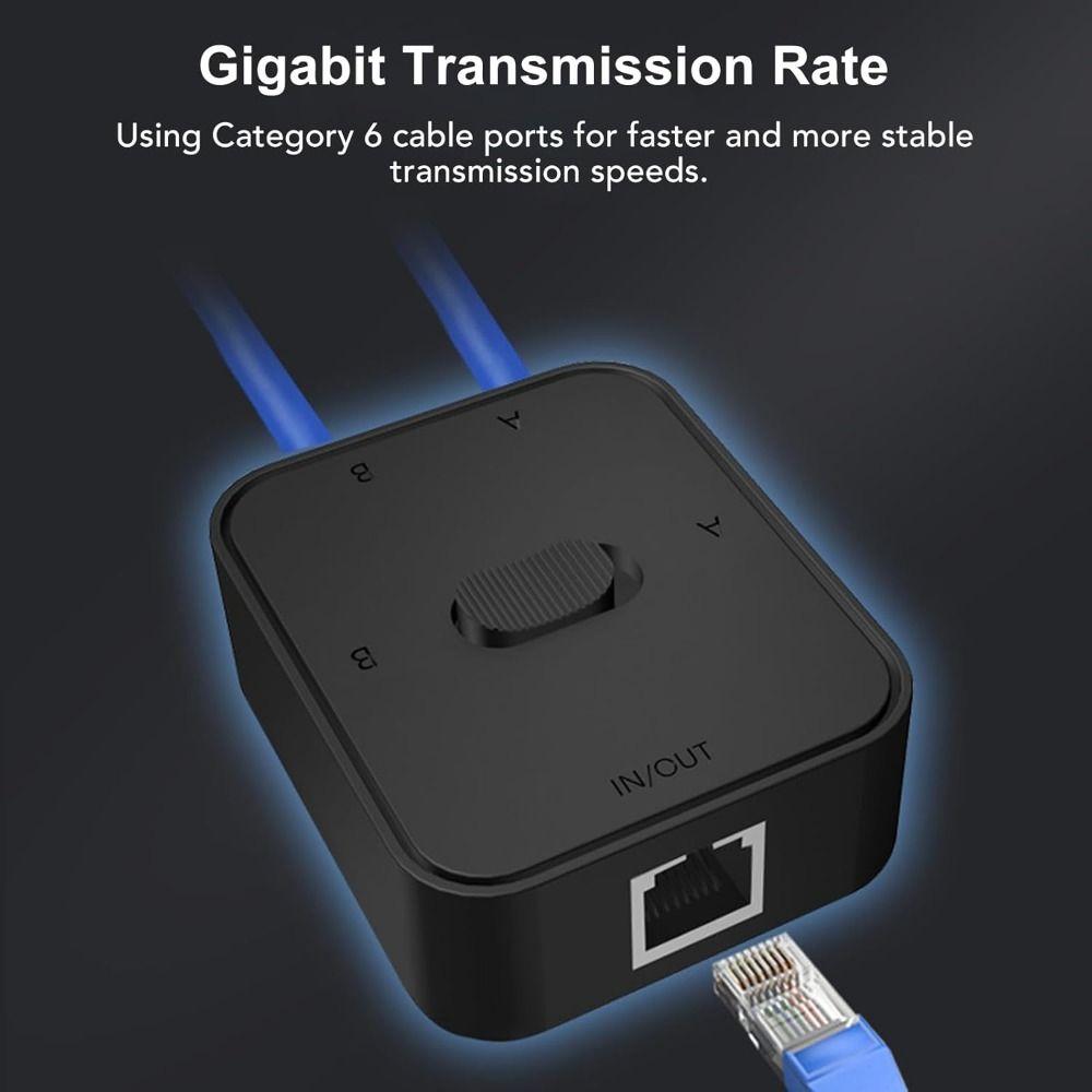 RJ45 Ethernet Adapter Bidirectional Passive Ethernet Selector Gigabit Network Switcher  Server Room