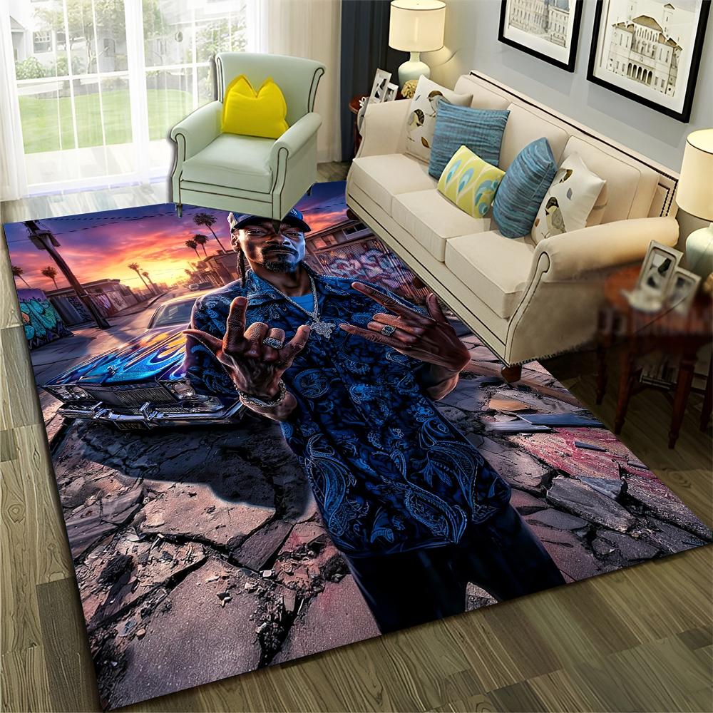 27 Style Rappers Art Cartoon Tupac Snoop Dogg Hip Hop Rug for Bedroom Living Room Sofa Home Doormat Decor, Non-slip Floor Mat