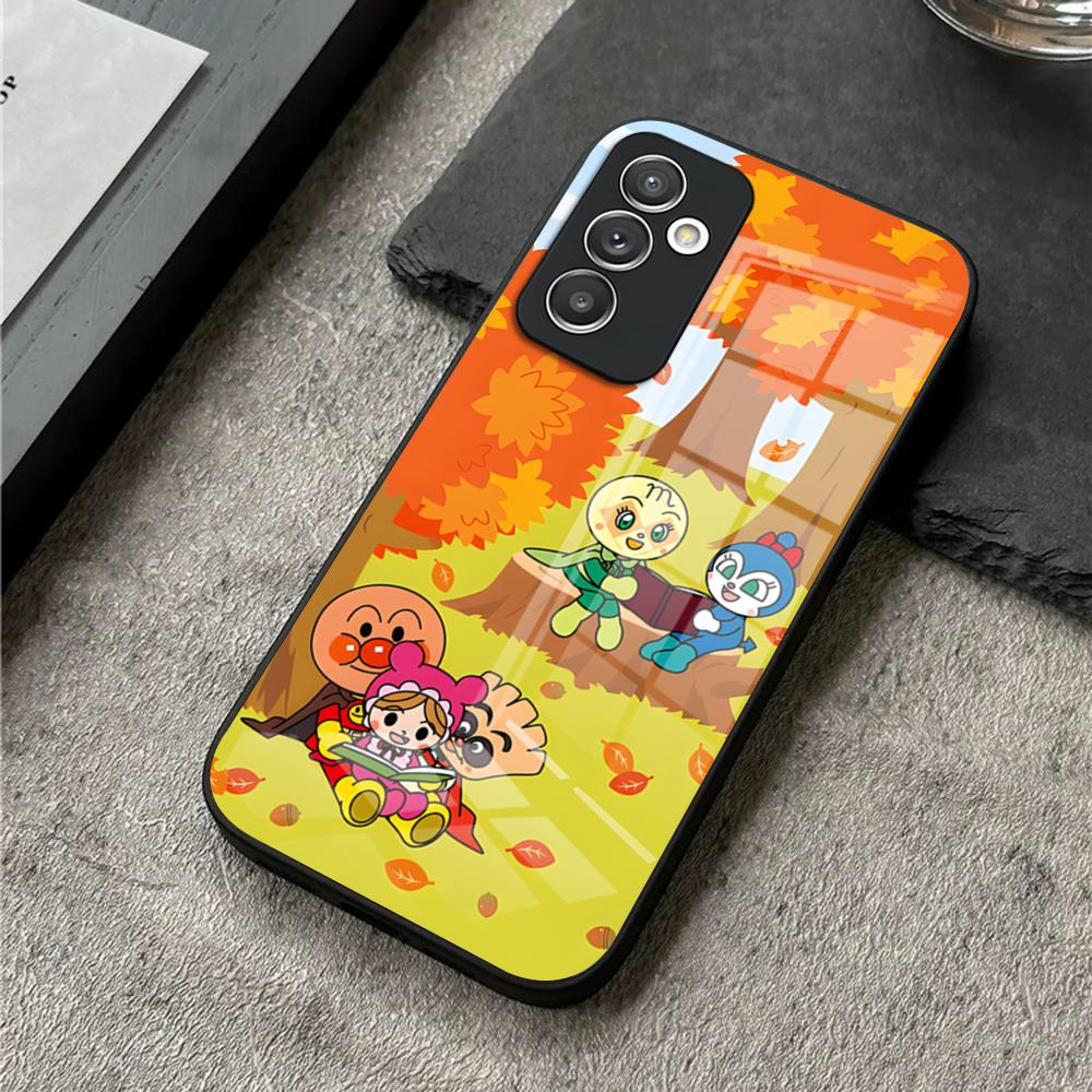 Phone Case For S25 Ultra Samsung S26 S23 S24 Plus S22 S20 S21 Fe A54 A34 A53 A16 Glass Cover Cartoon Cute Anpanman