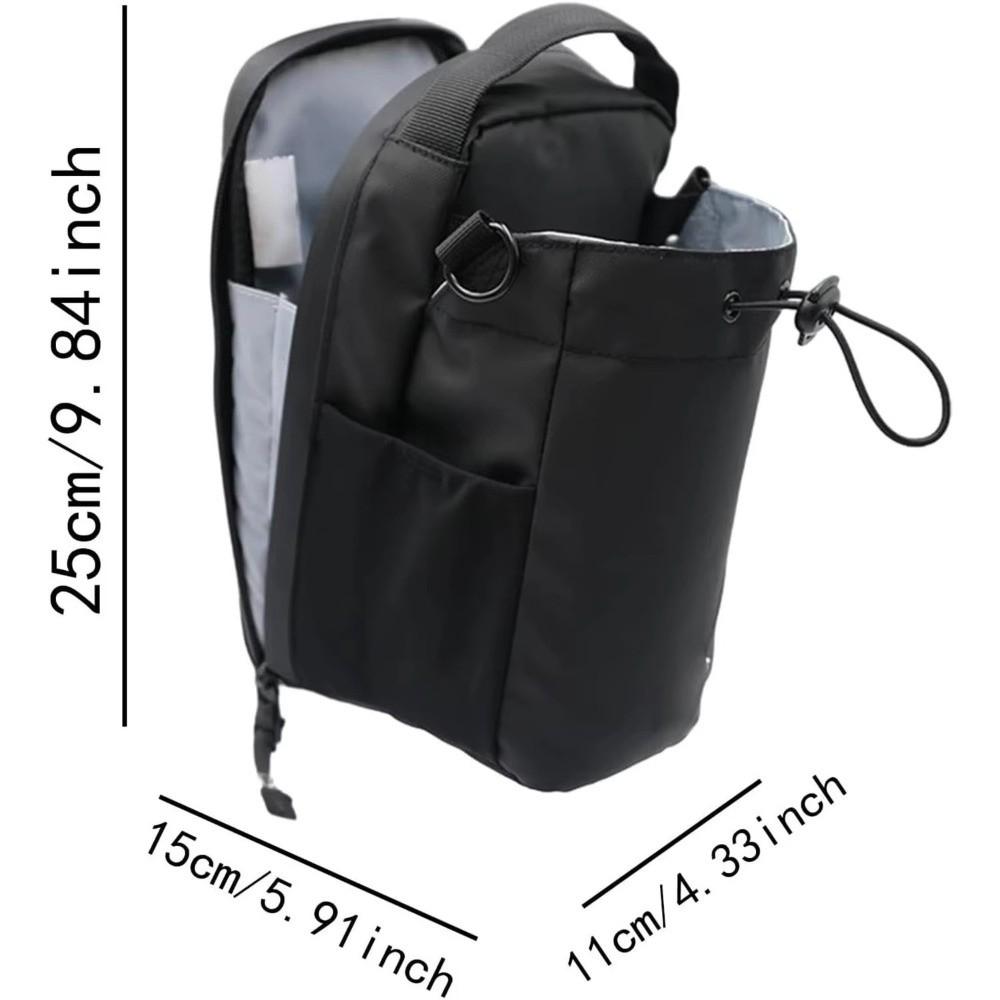 Large Capacity Magnetic Water Bottle Bag Strong Magnet with Shoulder Strap Water Cup Holder Adjustable Multi-Pocket