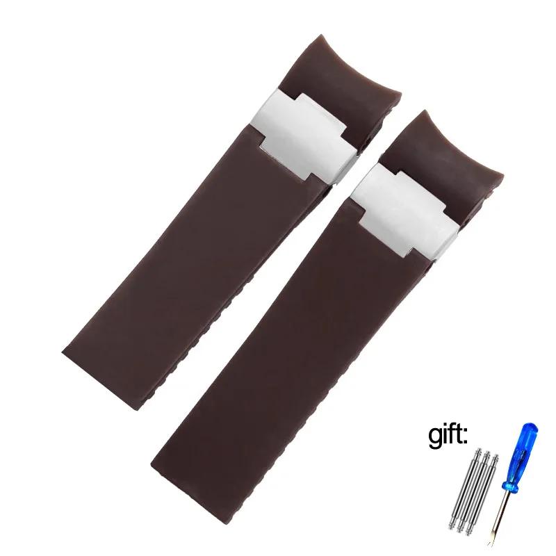 Für Ulysse Nardin Hochwertiges Silikonkautschuk Uhrenarmband 263 DIVER Gebogenes Endstück 22mm Wasserdichtes Band Uhrenarmbänder