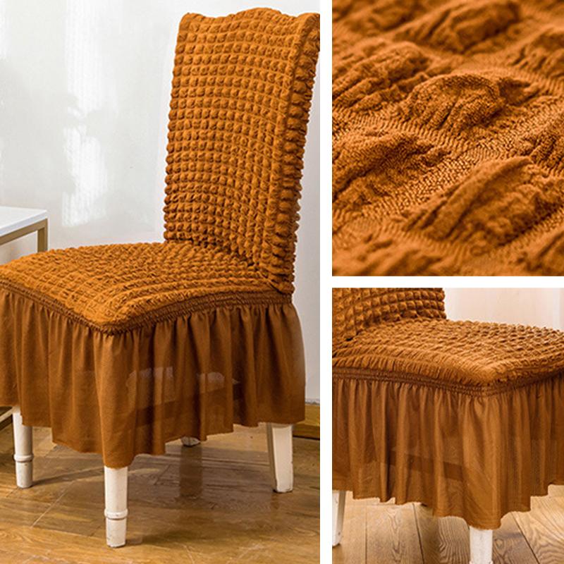 Thickened 3D Bubble Yarn Lace Skirt Chair Cover Home Universal All-inclusive Stretch One-piece Dining Chair Decorative Cover