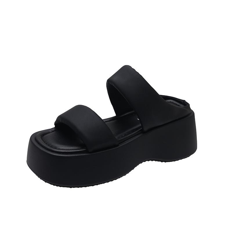 Casual Outerwear One-word Drag Women's Summer 5 New Korean Version Muffin Thick-bottomed Small Man Height Increase Comfortable Cool Slippers