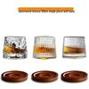 Nordic Net Red Glass Whiskey Rotating Tumbler