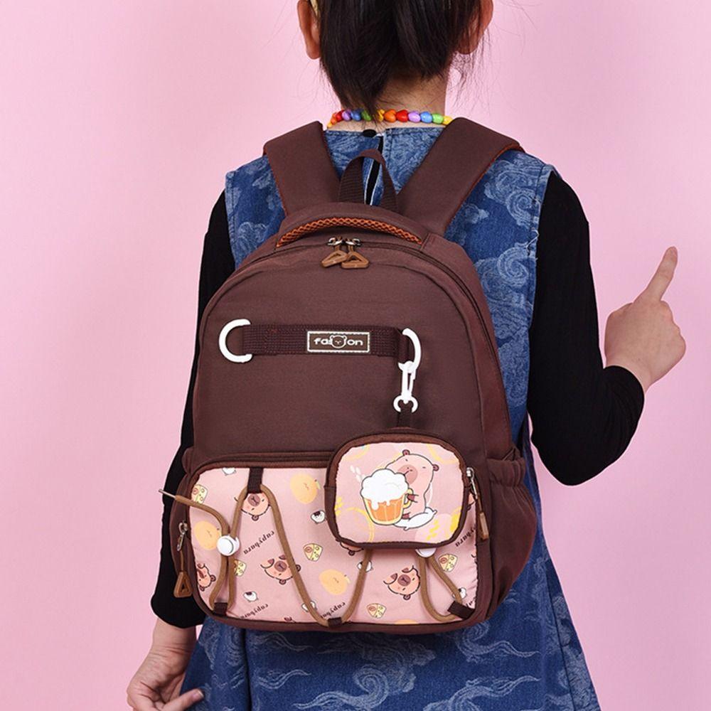 Fashionable Cartoon Nursery Backpack Adjustable Straps Double Shoulder Bag  Elementary School