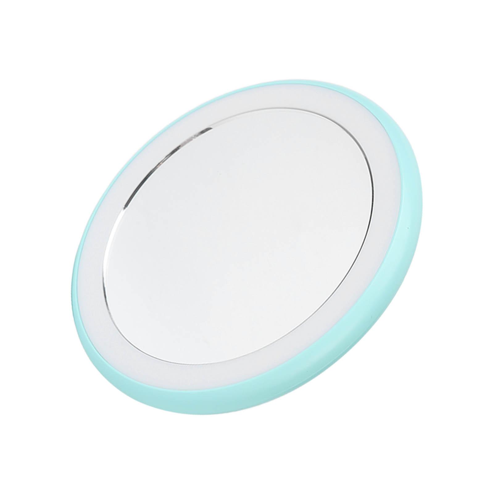 12pcs Light Chips LED Lighted Travel Makeup Mirror Round Shape Battery Version Compact Makeup Mirror