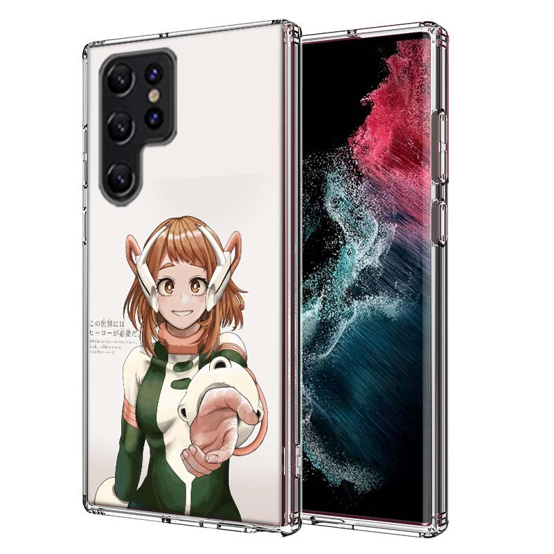 1pc Ochako Uraraka Capa Phone Case For Samsung S26 Ultra S25 Edge Galaxy S23 S21 S20 S24 FE S22 S10 Plus Cover Clear TPU Shell C