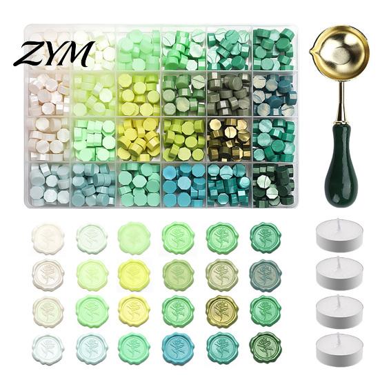 Vintage Letter Sealing Wax Seal Kit, with Beads Melting Spoon And Candles Set, Stamp for DIY Crafting Wedding Invitations Gift Craft Lovers