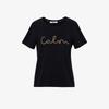 Blacknini Yin Huafu Less Is More Black and White Vertical Cut Chain Decoration round Neck T-shirt