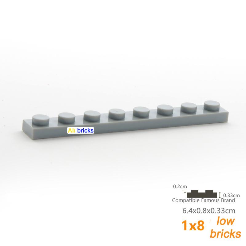 Non-Toxic 120Pcs Bulk Building Blocks Thin Figures Bricks 1X8 Dots 12Color Educational Creative Size Compatible With 3460 Toy For Children