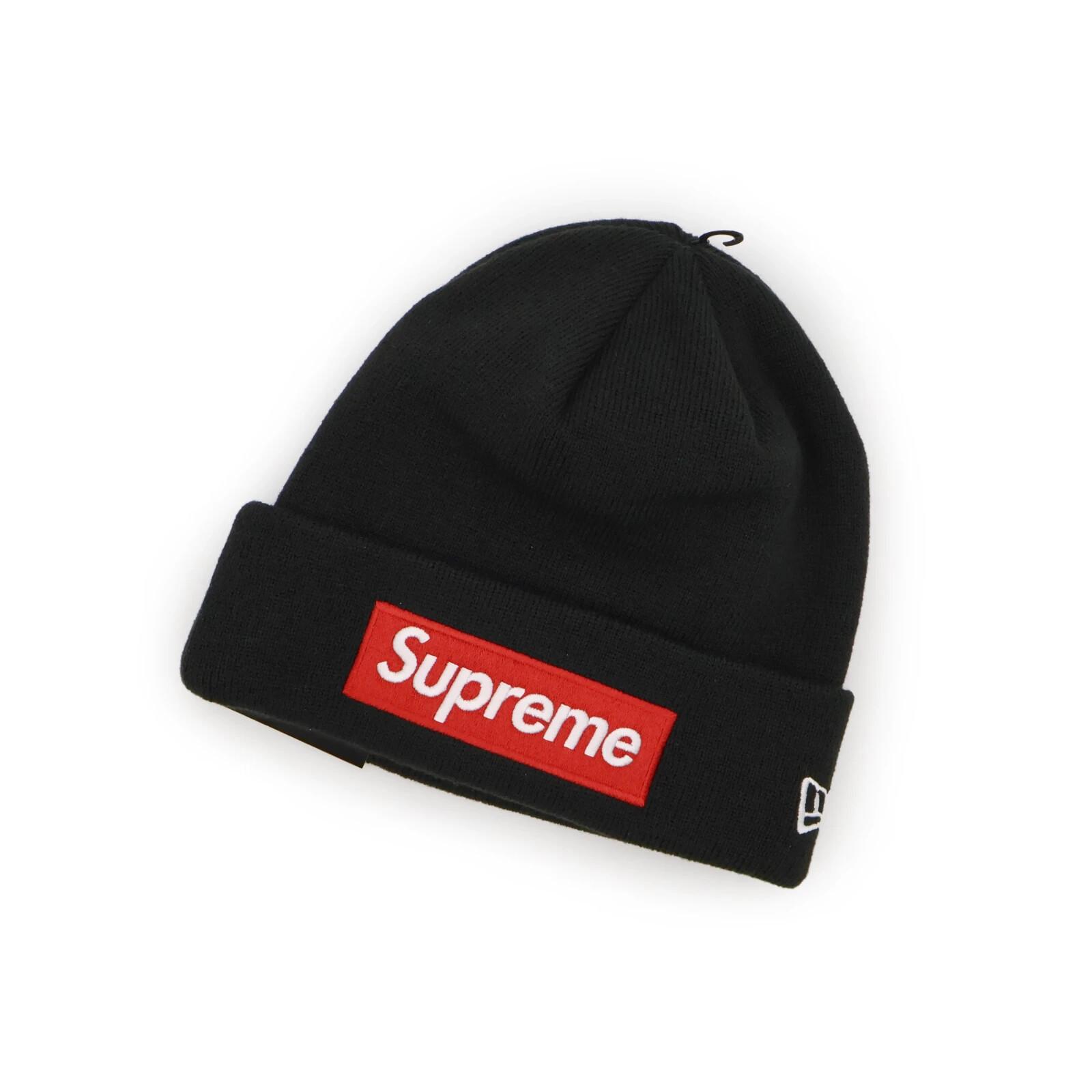 Supreme New Era Box Logo Beanie Black Red FW22 One-Size