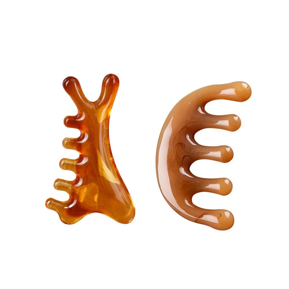 4 in 1 Head Massage Scalp Meridian Massage Comb Resin Handleless Massage Comb Blood Circulation Scalp Meridian Comb