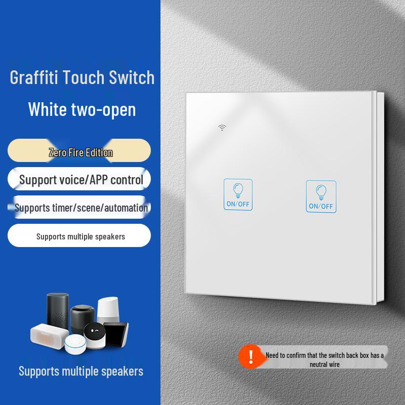 Zhengshang C3 Graffiti Smart WiFi Switch: Wireless Voice Panel, EU Standard, Compatible with Alexa & Google Assistant.