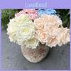 9-Huvuds Ros Faux Blomma Bukett För Bröllopsinredning Heminredning Fotorekvisita