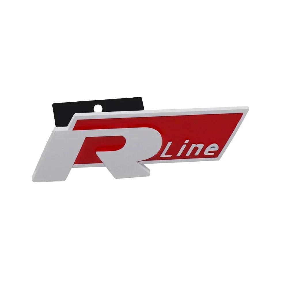 1Pc R Line Metal Car Front Grill Emblem Badge for Jetta Beetle CC Golf Passat Touareg Scirocco Lavida Tiguan Touran Accessories