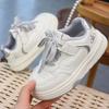 Children's Versatile Velcro Skate Shoes - Soft Sole, Fashionable, for Boys & Girls, White, Spring/Autumn 2026
