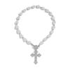 Hip Hop Personality Cross Ot Buckle Necklace, Baroque Alien Pearl Beaded Collarbone Chain