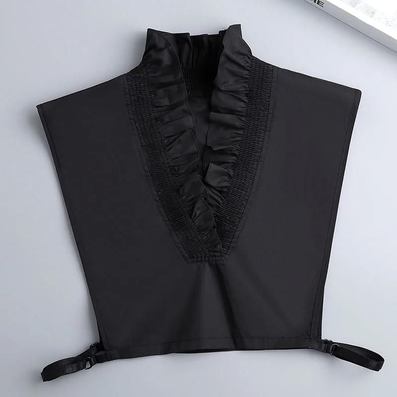 Abnehmbarer Kragen aus Baumwolle für Damen, für Pullover, Bluse, Hemd, gefälschter Kragen, dekoratives weibliches weißes halbes Hemd, falsches Kragen-Zubehör