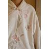 Autumn and winter retro gentle temperament butterfly take-off embroidered flannel disc buckle Republic of China style small stand-up collar pajama set