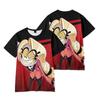 Damskie Męskie T-shirty Hazbin Hotel Kreskówkowy Nadruk Okrągły Dekolt Oversize Krótki Rękaw Moda Odzież Męska Streetwear