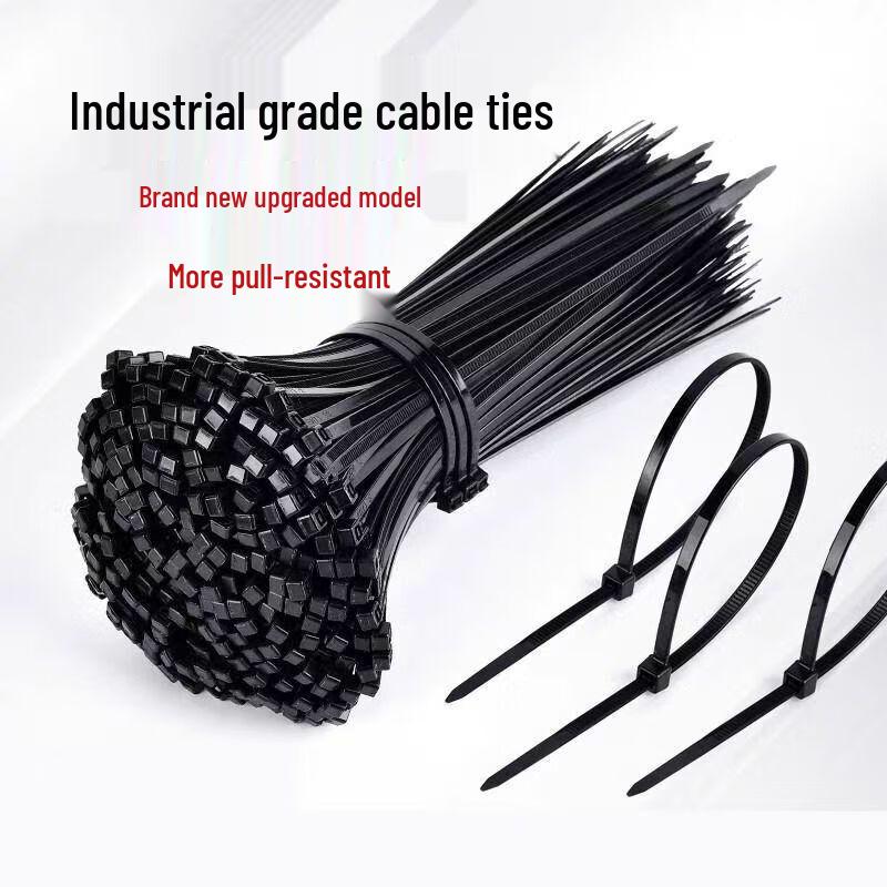 Schwarze Flachring-Kabelbinder